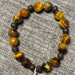 Handmade Tigers eye w/ lava bracelet